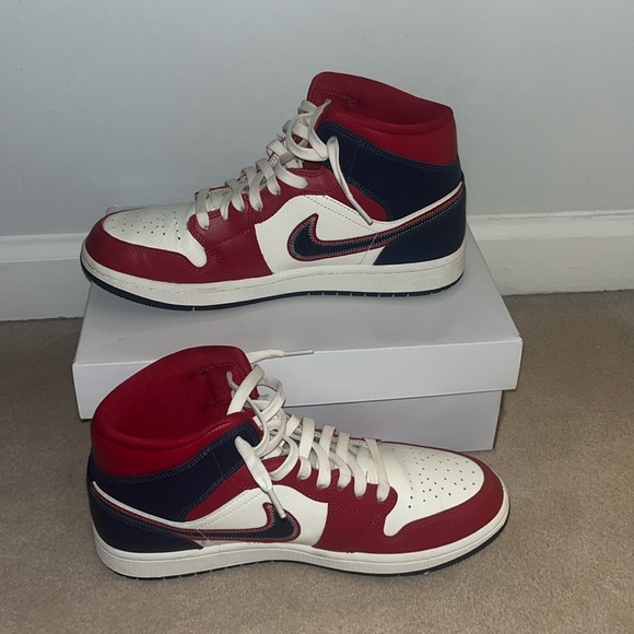 Jordan Shoes - Nike Jordans, Women’s size 10, red white and navy, lightly worn